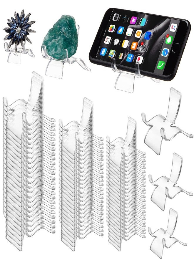 Qunclay 72 Pcs Rock Display Stand,3 Sizes Crystal Stands for Display Sphere Acrylic Crystal Holder for Stones Rock Geodes Mineral Agate Coral Gemstone Small Collectibles - Image 1