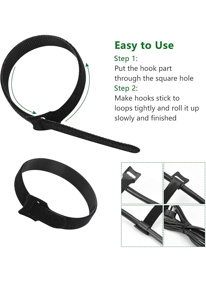 erorex 100Pcs Cable Ties Reusable Ties Cable Management Adjustable Cord Organizer Ties Cable Straps Multi Purpose Tie Wraps Fastening Straps Used For Headphones Phones Computer Tv Electronics - Image 3