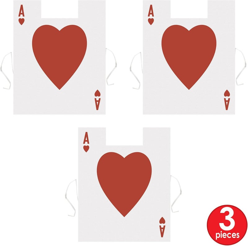 Beistle Plastic Card Suit Vests 3Pack Playing Card Sandwich Board Vests with Ace of Hearts and Harlequin Design Costume Accessories for Las Vegas Casino Nights Game Night Gambling Parties - Image 4