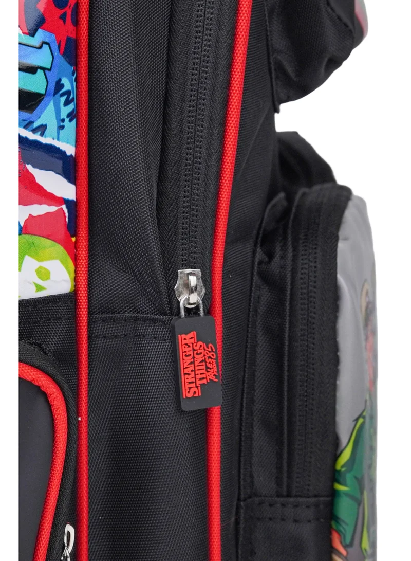 Netflix  Netflix Stranger Things Regular Backpack 18" | Large Capacity Multi-Pocket School Backpack for Kids & Teens | Hawkins Adventure School Bag | Travel & Everyday Backpack for Men | Best Price UAE