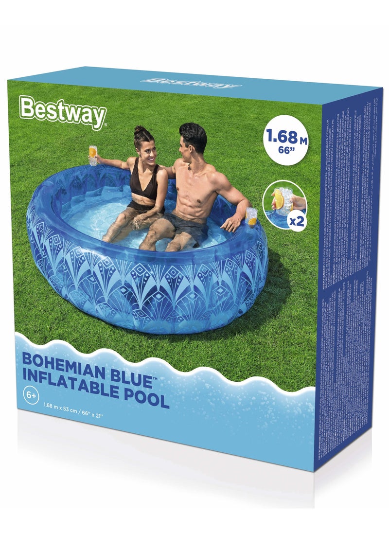 Bestway Pool Bohemian Blue 168x53cm | Inflatable Pool | Family Pool Perfect for Summer