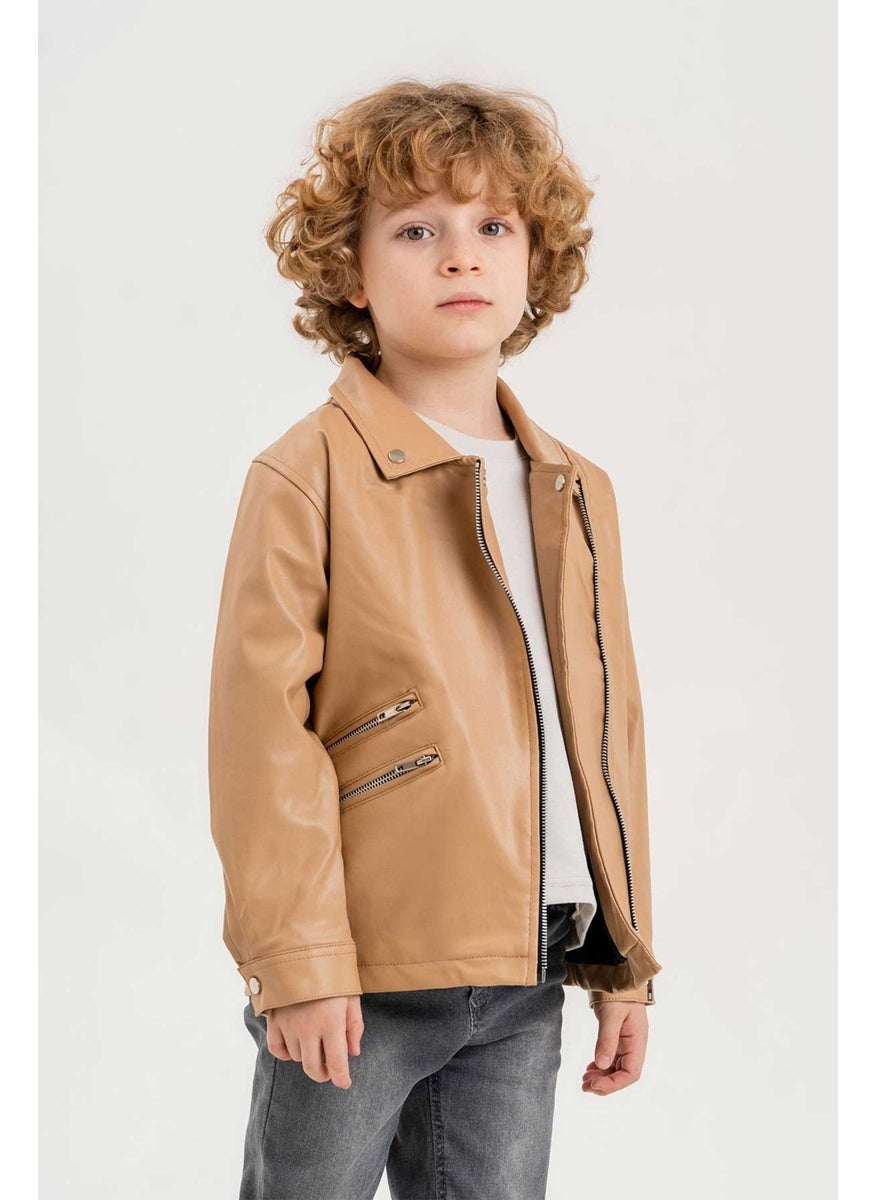 Gold Class Kidswear Zippered Boys Leather Jacket  - Image 4
