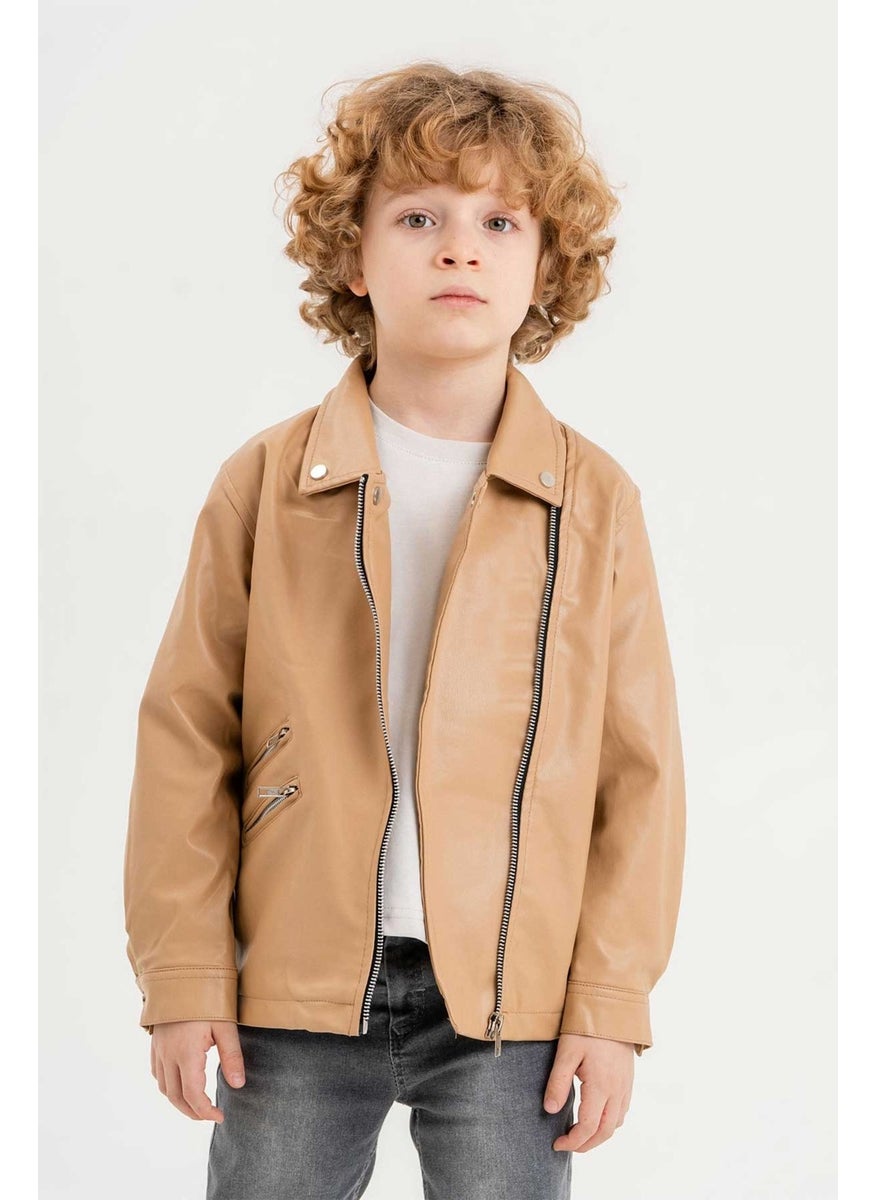 Gold Class Kidswear Zippered Boys Leather Jacket  - Image 2