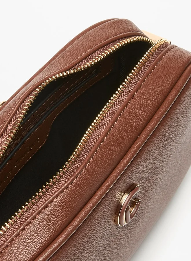 لو كونفورت Women Solid Crossbody Bag with Detachable Strap and Zip Closure