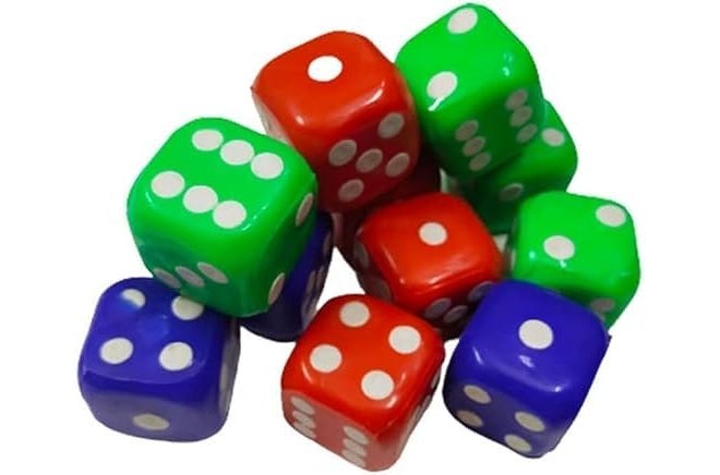 PMW - Multi-Color Dice Set, 6 Pieces, 3 Pairs, Game Dice - Image 1