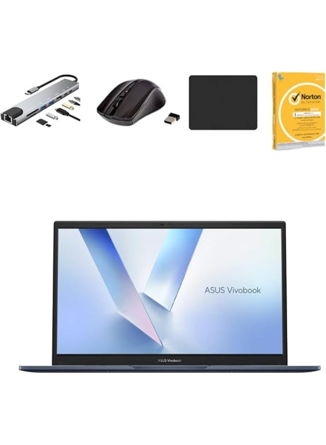 أسوس Vivobook x1404va Laptop With 14-Inch Full HD Display,Intel Core i7-1355U Processor/16GB RAM/512GB SSD/Intel UHD 600  Graphics/Windows 11 Home With free Bundle English Quiet Blue - Image 1