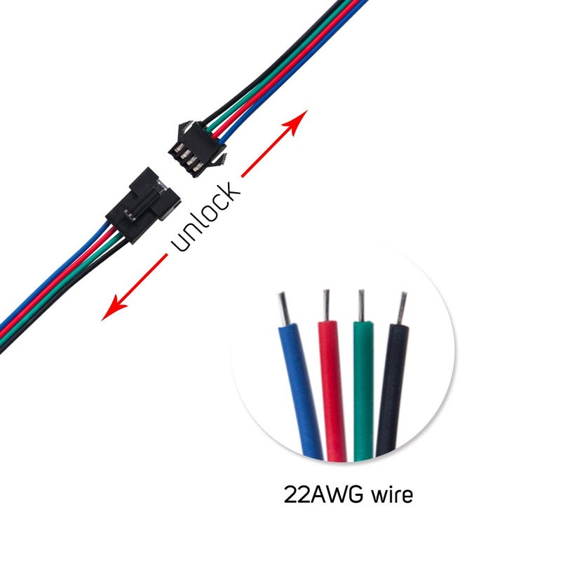 BTF-LIGHTING BTF-الإضاءة 10 أزواج موصلات 4 دبابيس SM JST بطول 15 سم للشرائط LED RGB 5050 3528 WS2801 APA02 WS2815 WS2813 - Image 3