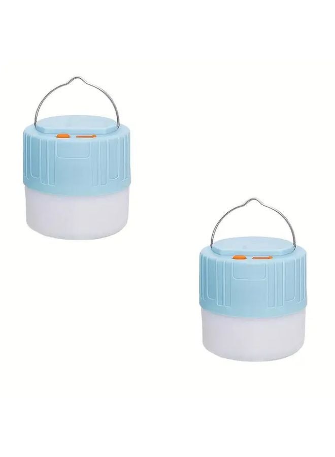 2pcs Portable Hands Free Flashlight Camping Lantern Type C Rechargeable With Hook - Image 1