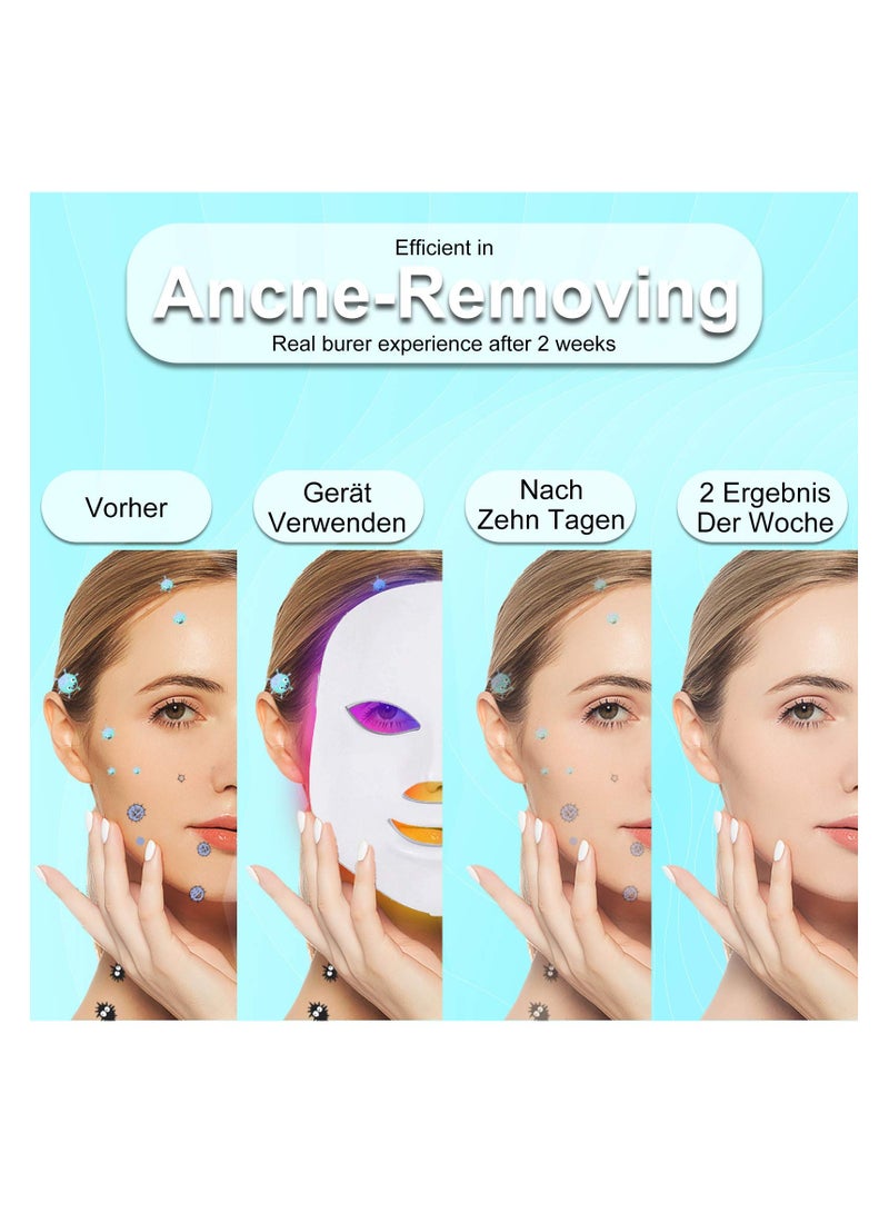 Face Beauty Light Therapy Mask, 7 Color 149 Leds Photon Face Mask Phototherapy with Remote control, Facial Skin Care Anti Aging Skin Tightening Wrinkles Toning Mask Home Light Therapy - Image 3