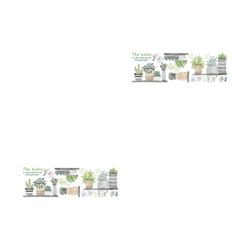 2pcs Plant Pot Sticker PVC Wall Stickers Removable Decals Beautiful Wallpaper Art Sticker for Bedroom Bathroom - Image 1