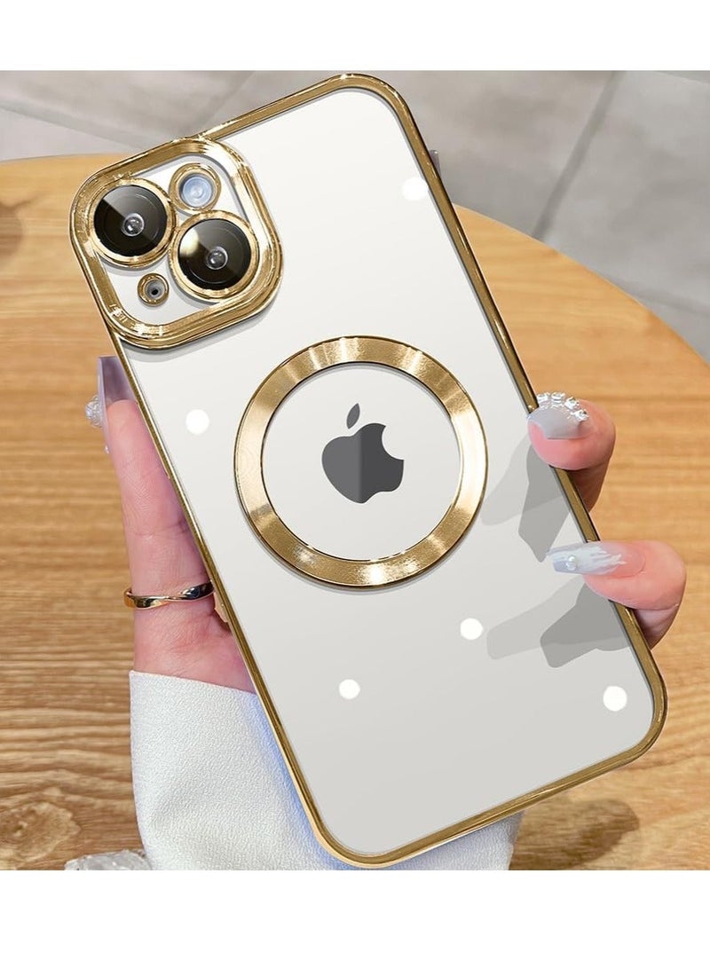 MUNTAQI iPhone 14 Case with Integrated Camera Lens Protection [TOP N56 Magnets] [Military Grade Drop Protection] for Magsafe Women Men iPhone 14 Cover Case 6.1" Gold - Image 1