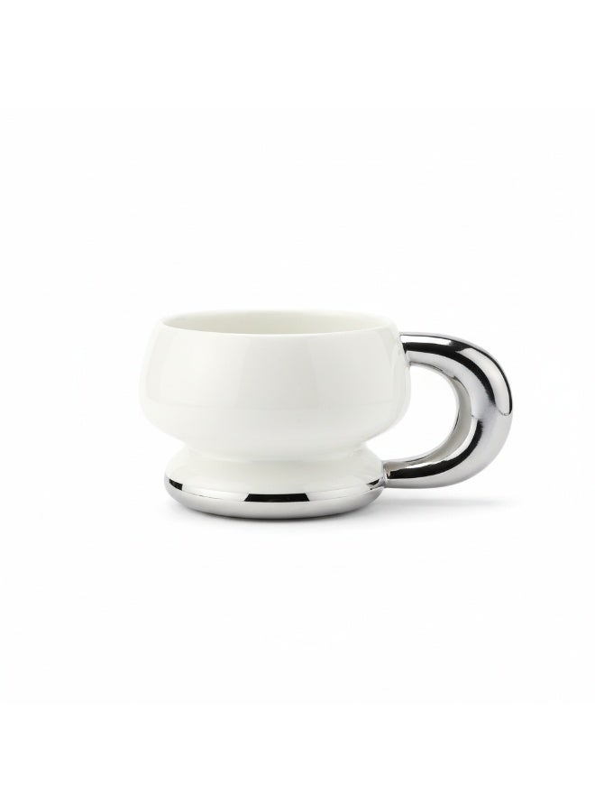 Akdc Ceramic Mug 375Ml Off White/Silver - Image 1