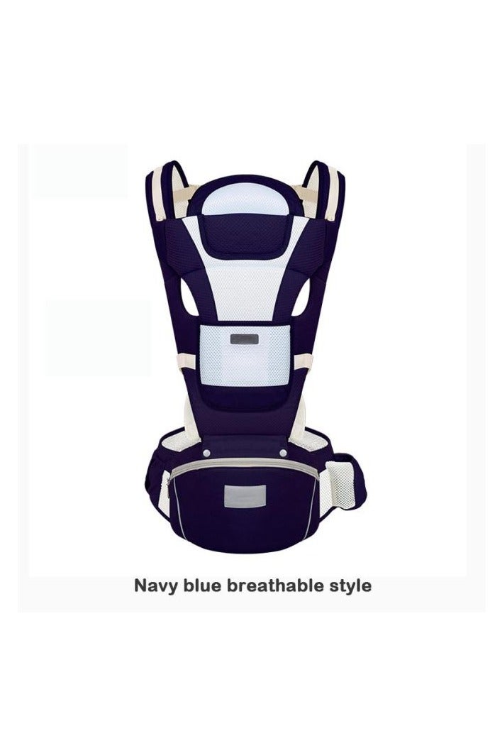 Comfortable baby carrier with hip seat, kangaroo bag, soft baby carrier from newborn to toddler from 7 to 45 pounds, front and back baby carrier for men, dad and mom 
