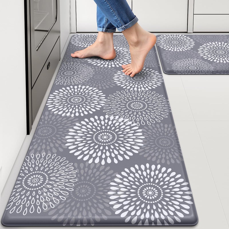 LuxStep Kitchen Mats for FloorCushioned Rug AntiFatigue Mats for Kitchen Decor AccessoriesWaterproof NonSlip Mats and Rugs Set for OfficeFloorLaundry 1733017347Grey