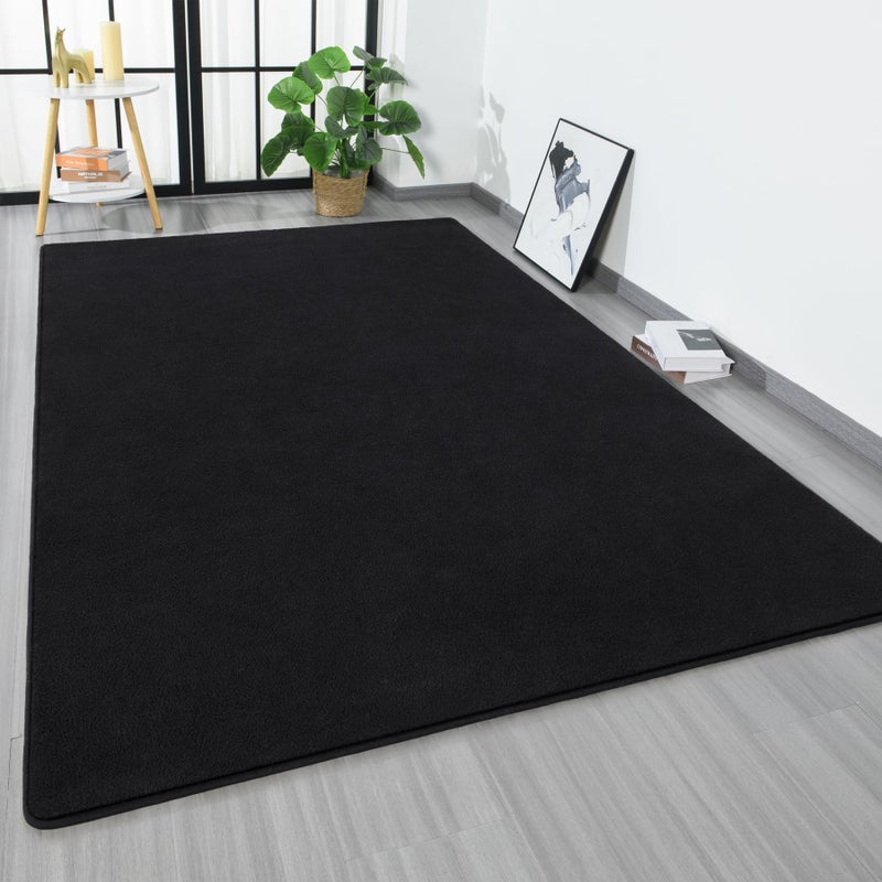 Keeko Soft Area Rugs for Bedroom Living Room  2x3 Black Modern Indoor Low Pile Fluffy Small Rug Door Mat Machine Washable Non Slip Thickened Memory Foam Rug Carpet for Kitchen Nursery Room Decor - Image 3