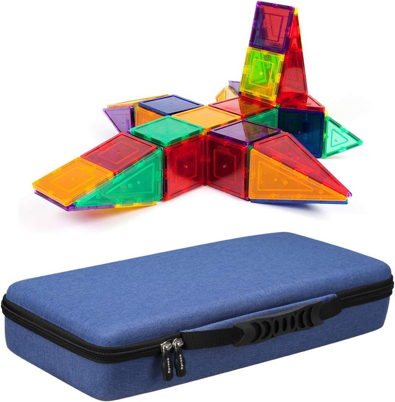 Aproca Aproca Hard Storage Magnetic Tiles Case Fit for PicassoTiles 110100  6042 PiecesSUNHE YHK 100Pcs Set Magnet Building TilesBlue  - Image 5
