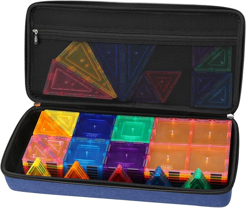 Aproca Aproca Hard Storage Magnetic Tiles Case Fit for PicassoTiles 110100  6042 PiecesSUNHE YHK 100Pcs Set Magnet Building TilesBlue  - Image 1