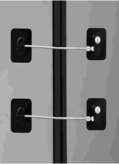 Generic 2 Pcs Refrigerator Lock, Fridge Locks for Kids, Cabinet Locks with Keys, Mini Fridge Locks for Kids, Used in Refrigerator Door, Cabinets, Drawers, Toilet Seat (Black Square-2 Pack)  - Image 1