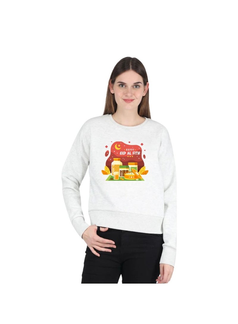 برينت شوب فور مي سويت شيرت نسائي للعيد – نسيج قطن 100% | سويت شيرت للنساء | لباس غير رسمي | سويت شيرت بأكمام طويلة ورقبة دائرية | سويت شيرت احتفالي للعيد - Image 1