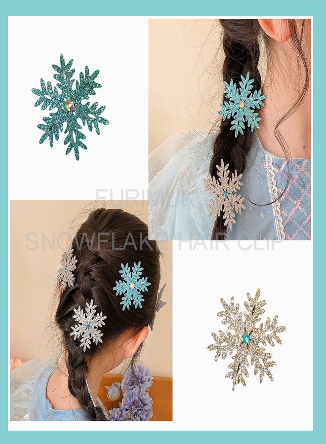 Furimuk Princess Hair Accessories: Glittery Snowflake Barrettes, Bows, and Hairpins for Women and Girls - Christmas Party Gifts - Image 2