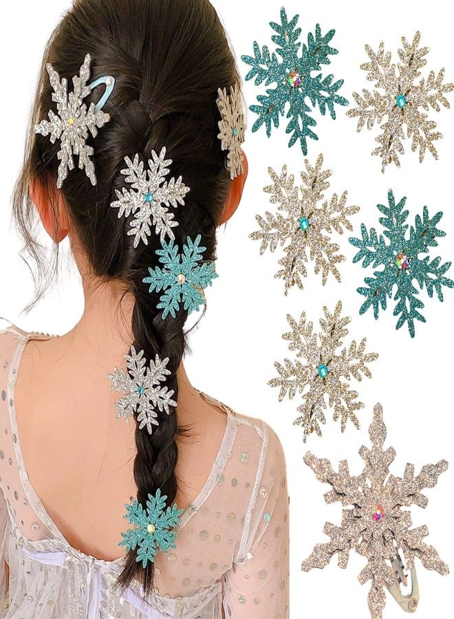 Furimuk Princess Hair Accessories: Glittery Snowflake Barrettes, Bows, and Hairpins for Women and Girls - Christmas Party Gifts - Image 1
