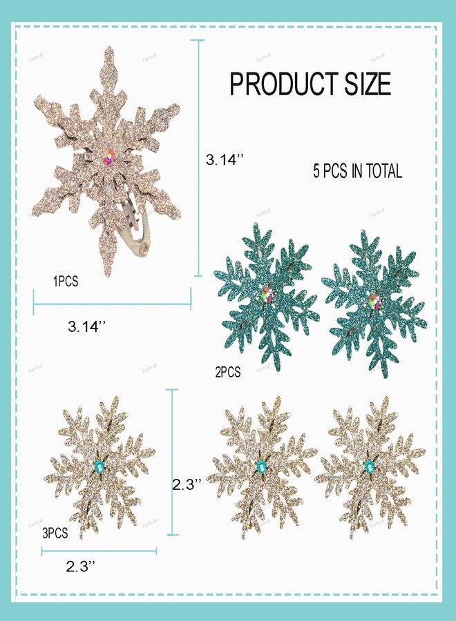 Furimuk Princess Hair Accessories: Glittery Snowflake Barrettes, Bows, and Hairpins for Women and Girls - Christmas Party Gifts - Image 4