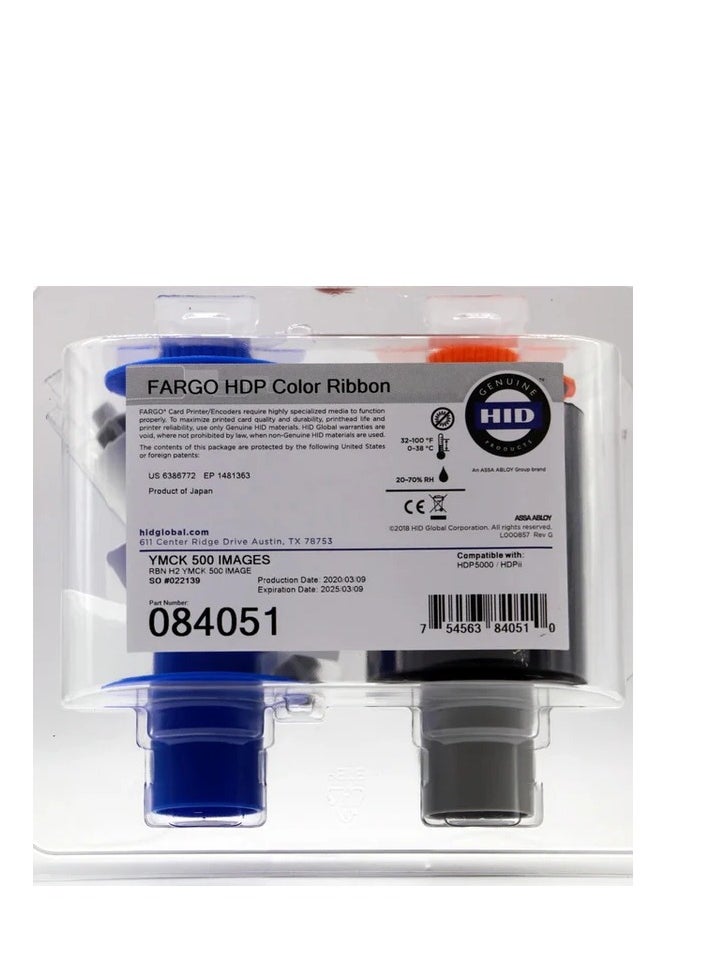 Fargo - Fargo Genuine YMCK Color Ribbon for HDP5000 Model Printer 84051 - Image 1