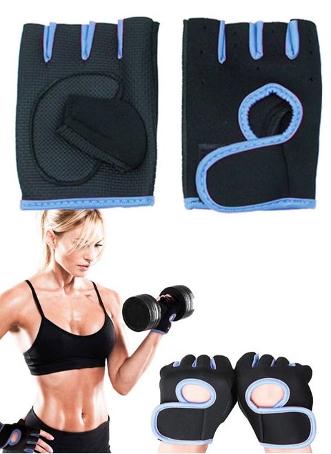 Workout Glove Set for Sports, Lifting Weights, Gym Excercise, Home Workouts And Fashion, Open Finger Gloves Pair With Full Palm Protection, Textured Non Slip Grip, Wrist Support for Men And Women