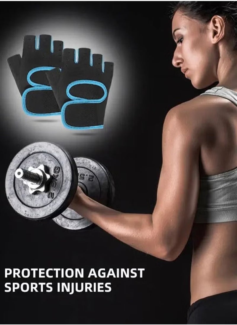 Generic - Workout Glove Set for Sports, Lifting Weights, Gym Excercise, Home Workouts And Fashion, Open Finger Gloves Pair With Full Palm Protection, Textured Non Slip Grip, Wrist Support for Men And Women - Image 1