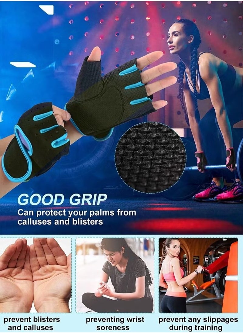 Generic - Workout Glove Set for Sports, Lifting Weights, Gym Excercise, Home Workouts And Fashion, Open Finger Gloves Pair With Full Palm Protection, Textured Non Slip Grip, Wrist Support for Men And Women - Image 1