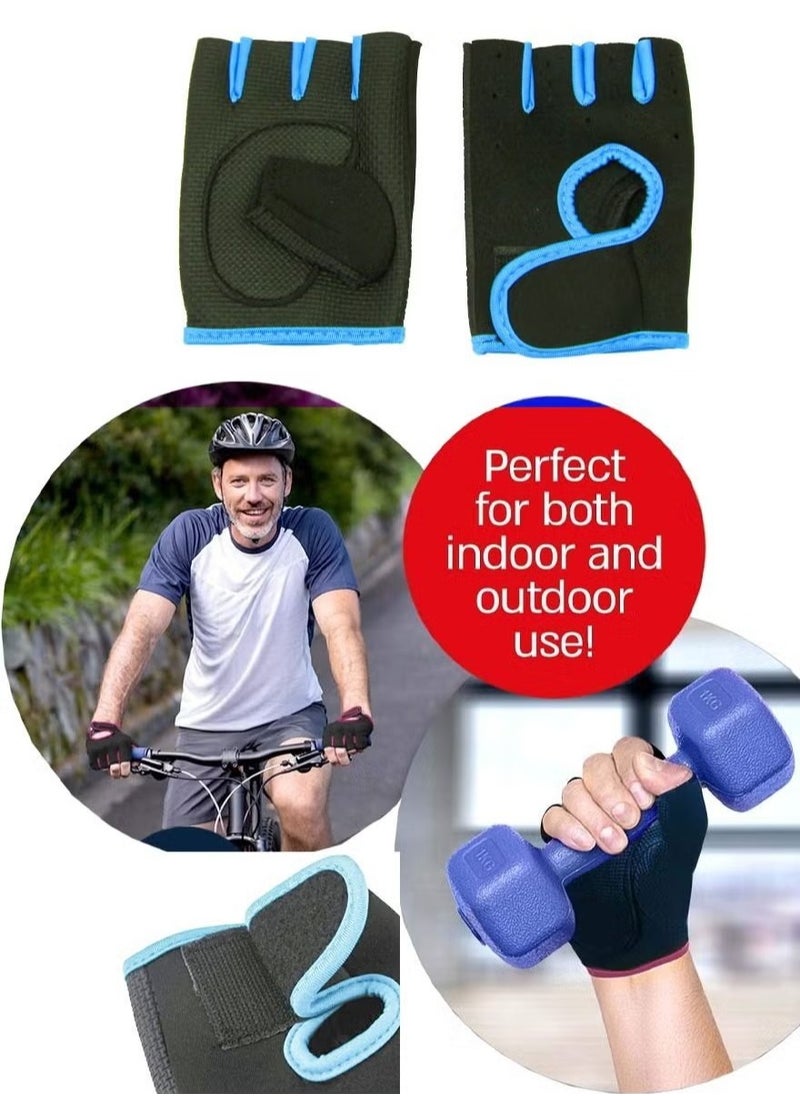Generic - Workout Glove Set for Sports, Lifting Weights, Gym Excercise, Home Workouts And Fashion, Open Finger Gloves Pair With Full Palm Protection, Textured Non Slip Grip, Wrist Support for Men And Women - Image 1