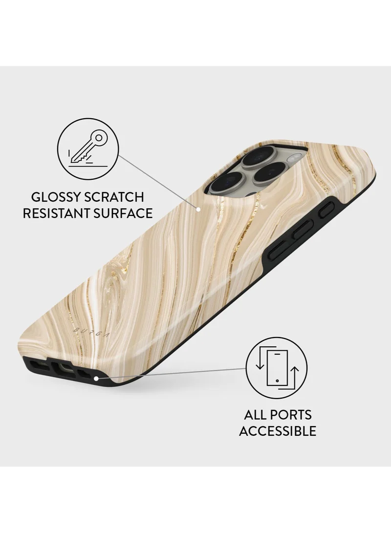BURGA iPhone 16 pro Case, 2 Piece Hard Shell + TPU Silicone Interior, Shock Absorption, All Port Accessible, Raised Bezel For Screen & Camera Protection, Never Fading HQ Print,Full Glam