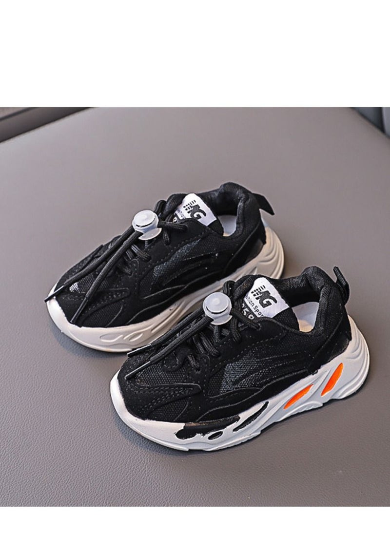 Loquat - Children Breathable Mesh Surface Comfortable Sneakers Black - Image 1