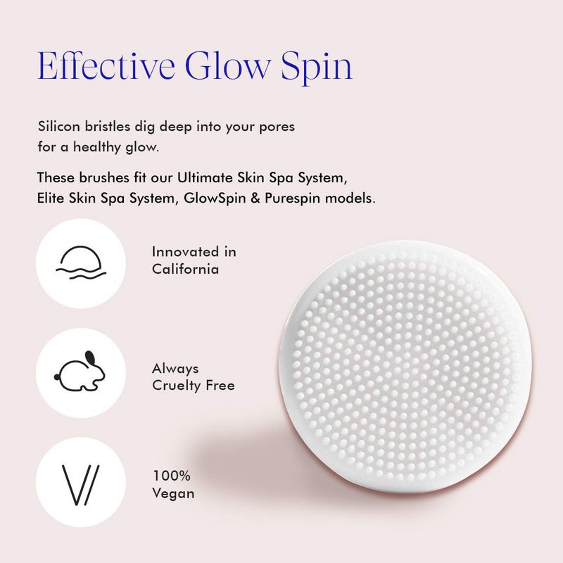 Vanity Planet Replacement Silicon Facial Brush Head compatible with Ultimate Skin Spa & GlowSpin, Water Resistant, Quick-Drying - Image 2