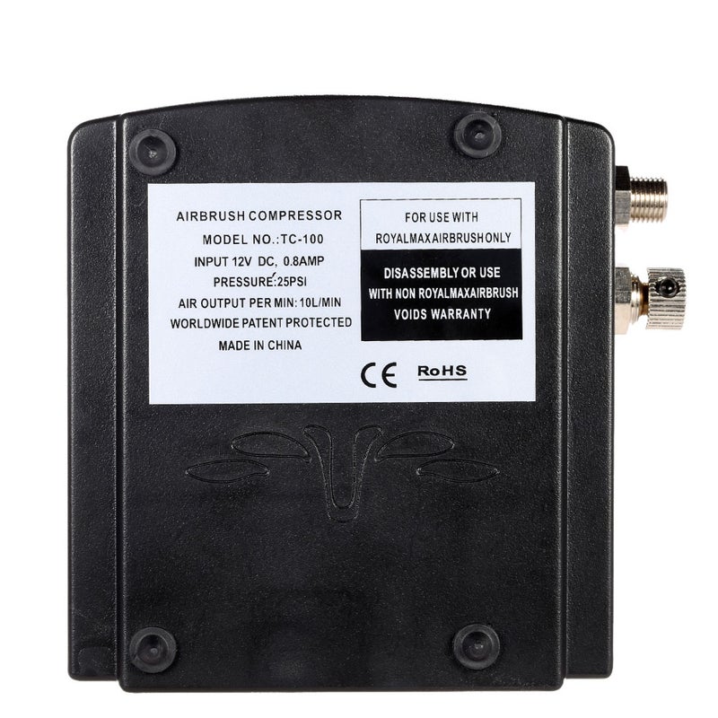 Gravity Feed Dual Action Airbrush And Compressor Kit Black 20 x 12 x 13cm - Image 2