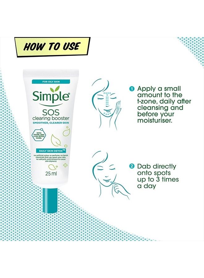 simple مستحضر Daily Skin Detox SOS Clearing الذي يحتوي على الزعتر والزنك وبندق الساحرة لتعزيز اللمعان طويل الأمد والتحكم في العيوب 25 مل - قد تختلف العبوة - Image 5