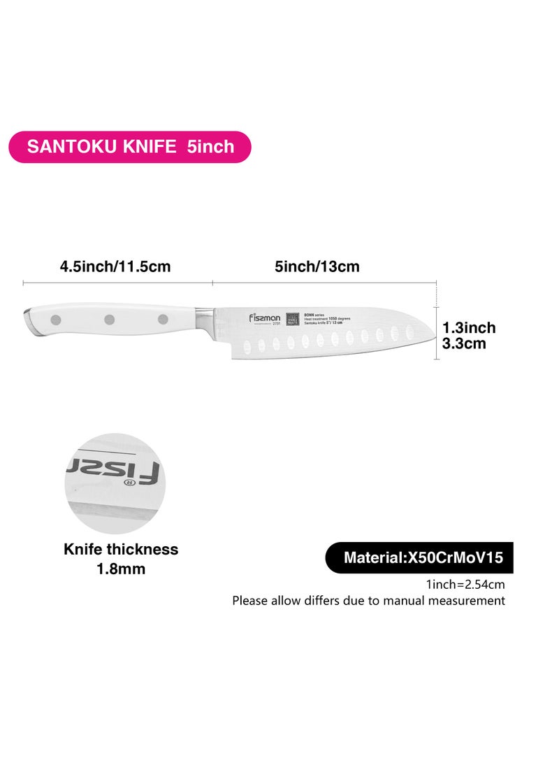 Fissman 5'' Santoku Knife Bonn Series, with Sharp Blade and Sturdy Non Slip Handle, Minimalist Design, Stainless Steel, Suitable for Home Restaurant - Image 4