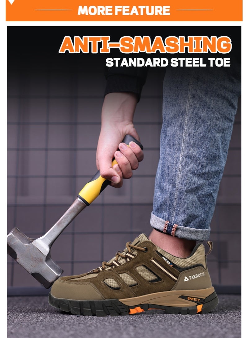 Steel Toe Shoes for Men Lightweight Safety Shoes Comfortable Puncture Proof Slip On Indestructible Work Shoes and Fashion Sneakers. - Image 4