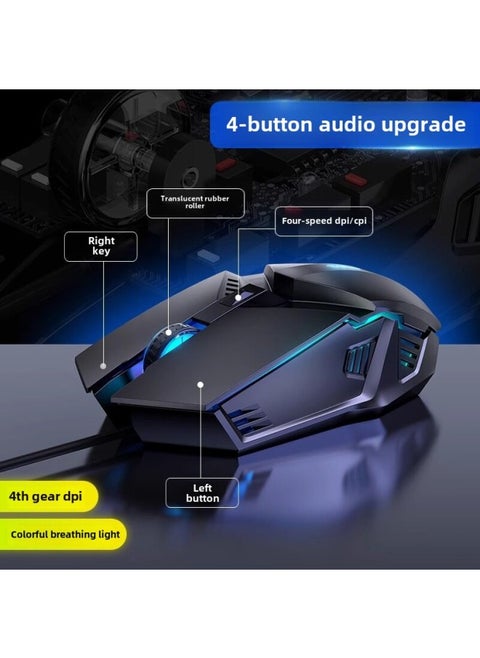 Desktop Game Wired Business Mouse Office Universal Mute Silent Laptop Home Qingying-Color:✅Qingying Recommends Qingying 4-button Upgraded Version Qingying 3-speed Dpi Qingying Colorful Breathing Lamp Qingying With Sound Qingying Classic Black