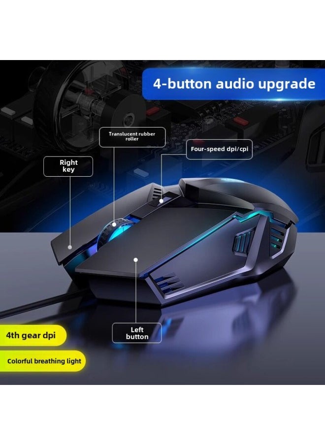 Desktop Game Wired Business Mouse Office Universal Mute Silent Laptop Home Qingying-Color:✅Qingying Recommends Qingying 4-button Upgraded Version Qingying 3-speed Dpi Qingying Colorful Breathing Lamp Qingying With Sound Qingying Classic Black