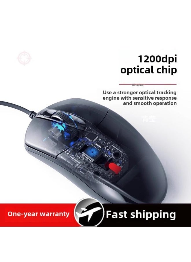 Desktop Game Wired Business Mouse Office Universal Mute Silent Laptop Home Qingying-Color:✅Qingying Recommends Qingying 4-button Upgraded Version Qingying 3-speed Dpi Qingying Colorful Breathing Lamp Qingying With Sound Qingying Classic Black