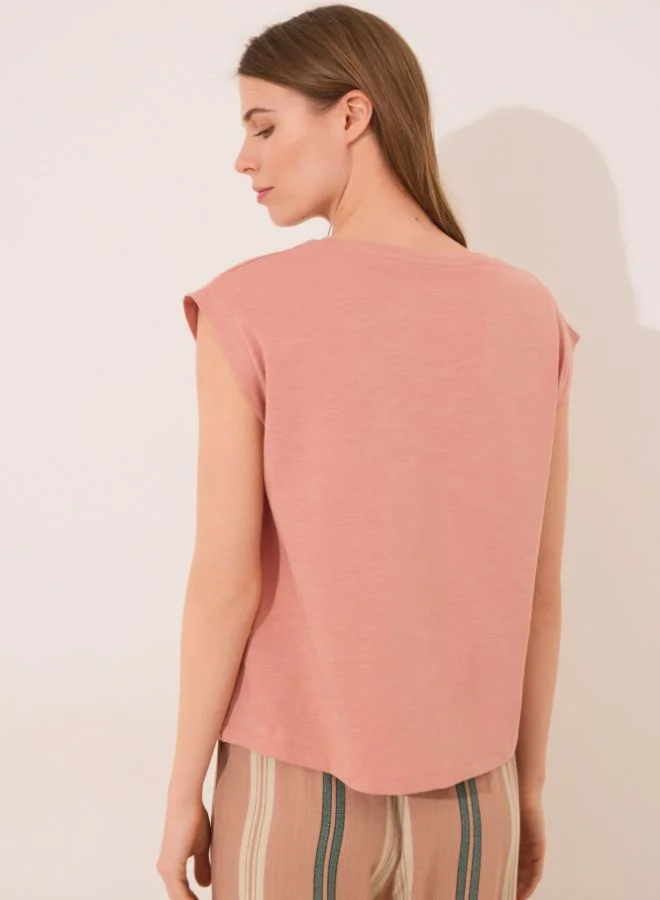 women'secret Orange sleeve T-shirt