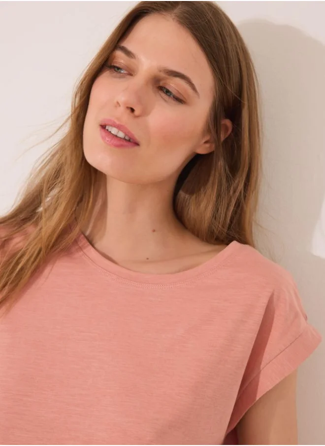 women'secret Orange sleeve T-shirt