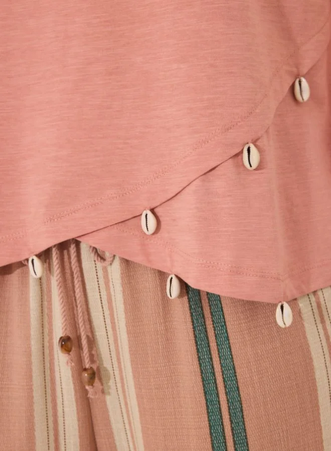 women'secret Orange sleeve T-shirt