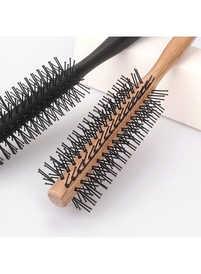 FOMIYES Round Hair Brush Wooden Comb Mini Quiff Roller for Women Men Thin Hair Bangs Beard Styling Lifting Curling Hairstyling Tool - Image 2