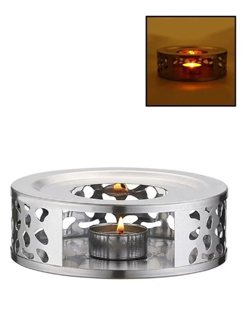 Stainless Steel Teapot Warmer, Metal Teapot Heater with Tealight Holder Base, Coffee Tea Warmer for Glass Teapot Ceramic Teapot and Other Heatproof Dish - Image 1