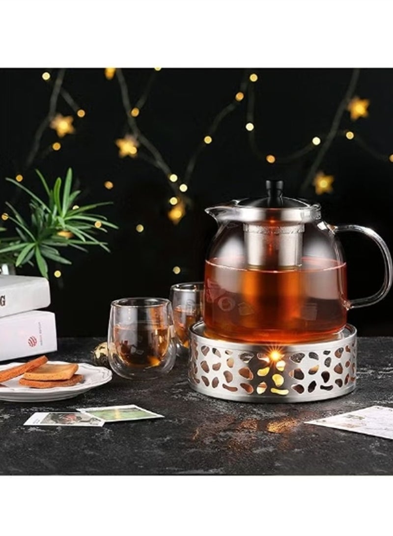 Stainless Steel Teapot Warmer, Metal Teapot Heater with Tealight Holder Base, Coffee Tea Warmer for Glass Teapot Ceramic Teapot and Other Heatproof Dish - Image 2