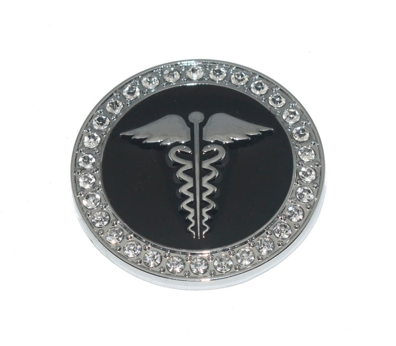 Incognito Metal Diamond Doctor Emblem Sticker for Cars, Bikes, Laptops, etc (Black Silver) - Image 2