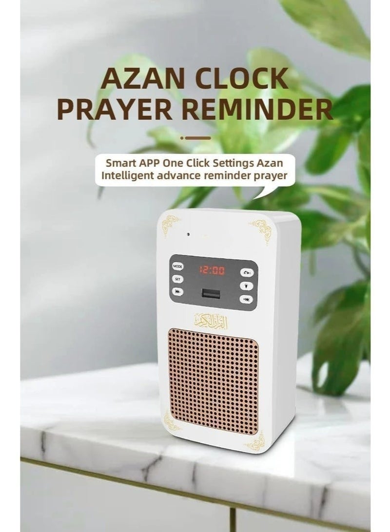 Quran Speaker SQ-669 – Portable Bluetooth Wall Plug with Azan Clock, Prayer Reminder, LED Light, Remote & App Control – Ideal for Recitation & Islamic Decor - Image 4