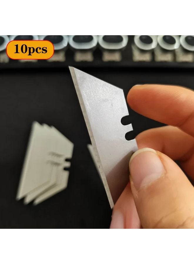 10pcs Metal Hand Push Blades Multi Function DIY Art Craft Triangle Blades Set - Image 1